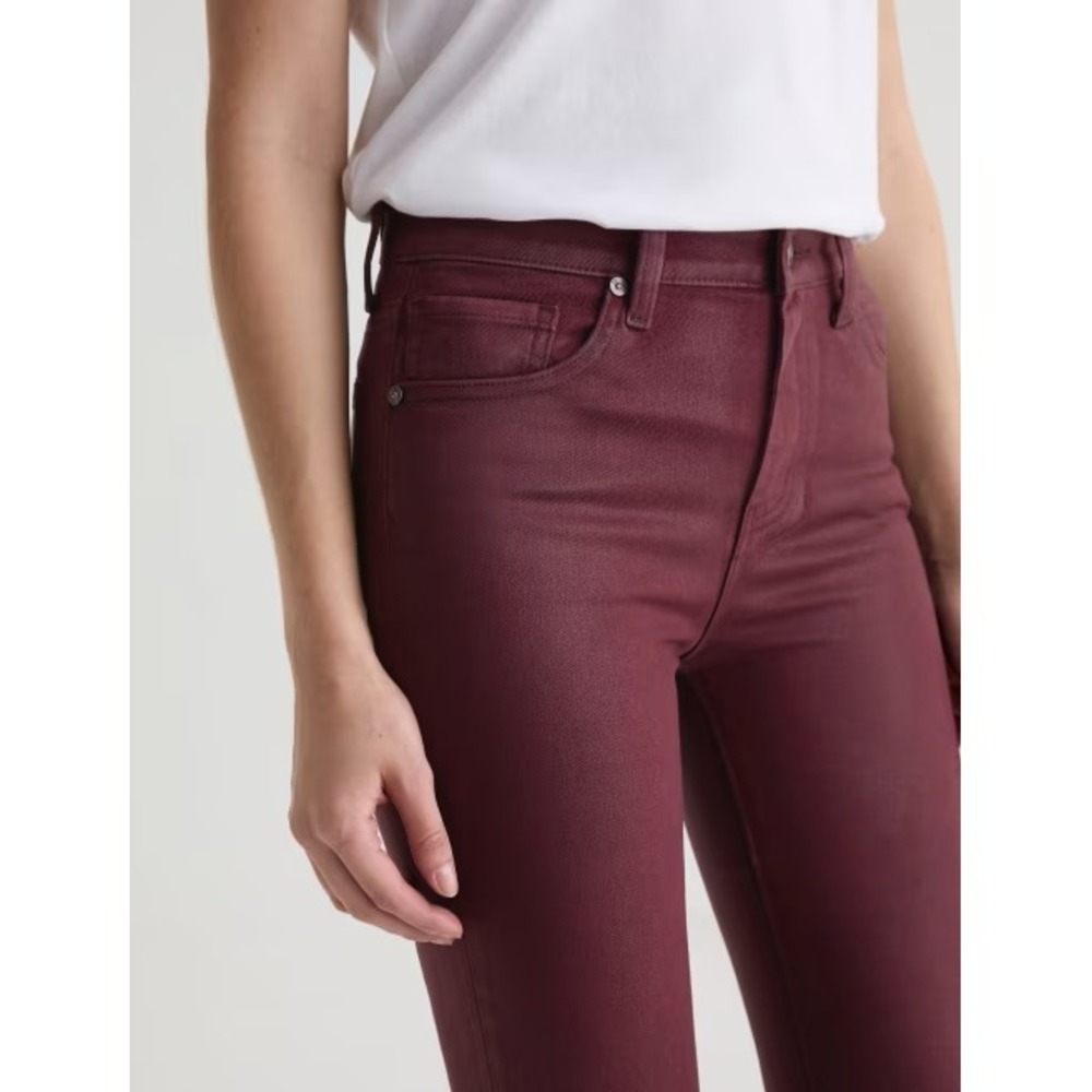 AG‎ Adriano Goldschmied Mari Jean Coated Denim Mid-Rise Slim Straight 27W 28L